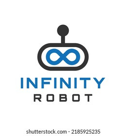 modern infinity robot vector logo design
