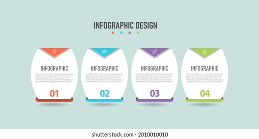 Modern info graphic business template and data visualization with 4 options.
