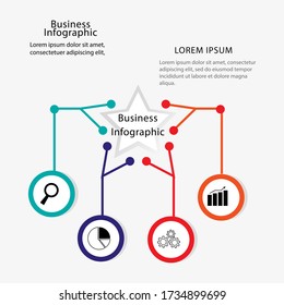 Marco gráfico de información moderno. se puede utilizar para el diseño de flujo de trabajo, diagramas, números de opción, líneas de tiempo y pasos. Estilo sencillo y minimalista. marco gráfico de ilustraciones vectoriales.