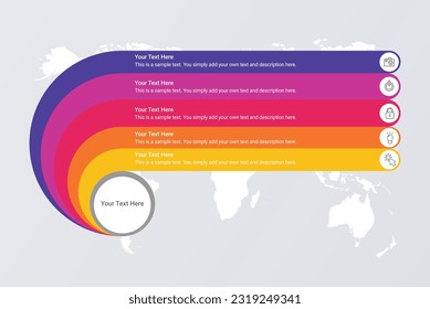 Modern info graphic framework. can be used for workflow layout, diagrams, option numbers, timelines and steps 5