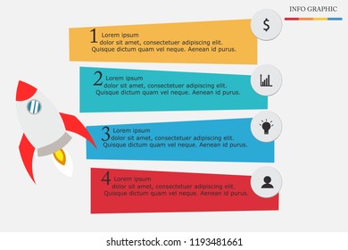 Modern Info graphic Template for Business with 4 steps
