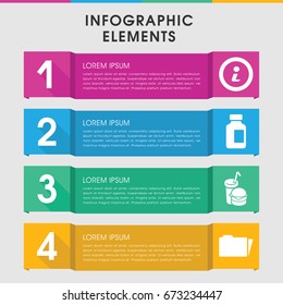 Modern info infographic template. infographic design with info icons includes burger and drink. can be used for presentation, diagram, annual report, web design.