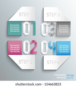 Modern  infograiphics options banner in origami style. Vector illustration. 