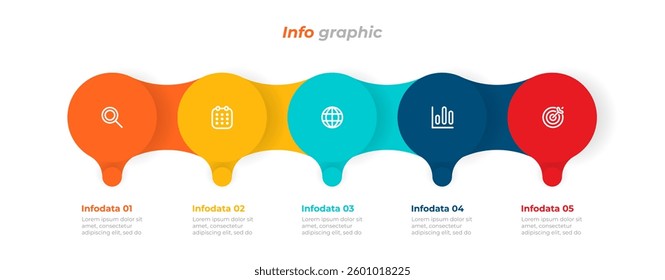 Modern infographic with 4 circles, options, steps and clean layout. Can be used for business presentations, project planning, and digital content creation.
