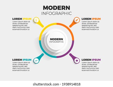 modern infographic 4 element vector illustration