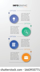 Infografía moderna con 4 pasos o opción puede ser utilizada para negocios, start-up, educación o tecnología 