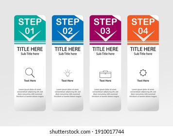 diseño de vector de 4 pasos info-gráfico moderno