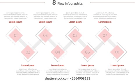 Modern Infographic 8 options design elements for your business data. Vector Illustration.