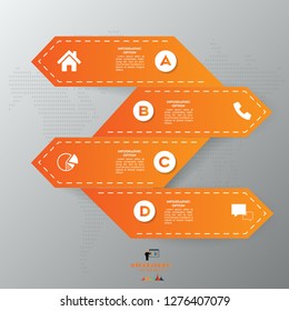 Modern infographic arrows. Vector design template of 5 options, steps, parts.