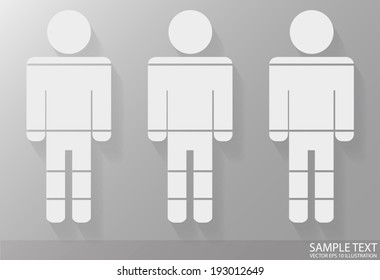Modern infographic business  icon of man with shadow - Infographic man icon with shadow on lighted background