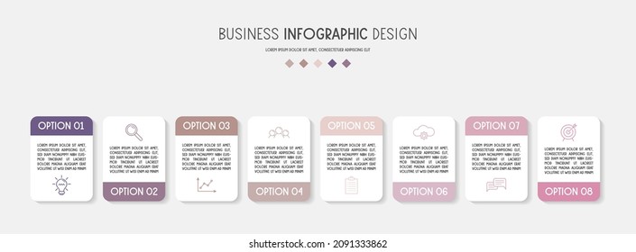 Modern infographic with business icons. Diagram. Vector
