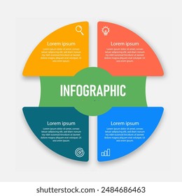La Plantilla de negocios moderna de infografía y visualización de datos con 5 opciones se puede utilizar para diagrama de flujo de trabajo, infografía, Diseño web. Ilustración vectorial.	
