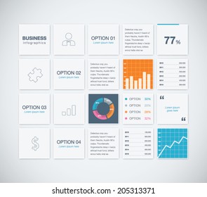 Modern infographic business vector template background boxes