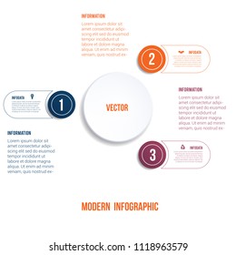 Modern Infographic. Chart template for presentation 3 options circles  banner what can be used as business infograpchic,chart, diagram, table, workflow layout. Set of business icons