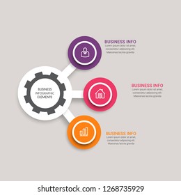 Modern Infographic choice template with 3 options. Vector infographic element. - Vector