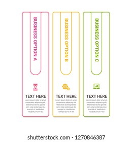 Modern Infographic choice template with 3 options. Vector infographic element. - Vector