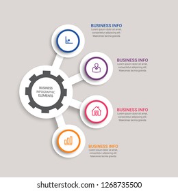 Modern Infographic choice template with 4 options. Vector infographic element. - Vector