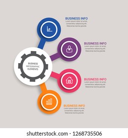 Modern Infographic choice template with 4 options. Vector infographic element. - Vector
