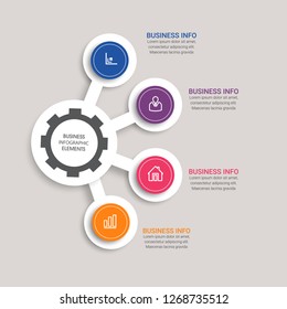 Modern Infographic choice template with 4 options. Vector infographic element. - Vector