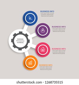 Modern Infographic choice template with 4 options. Vector infographic element. - Vector