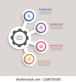 Modern Infographic choice template with 4 options. Vector infographic element. - Vector