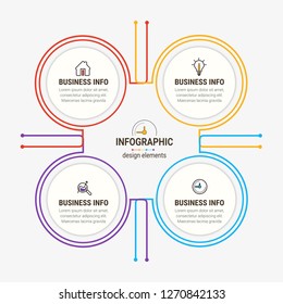 Modern Infographic choice template with 4 options. Vector infographic element. - Vector
