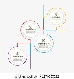 Modern Infographic choice template with 4 options. Vector infographic element. - Vector