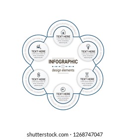 Modern Infographic choice template with 6 options. Vector infographic element. - Vector