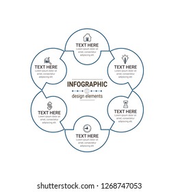 Modern Infographic choice template with 6 options. Vector infographic element. - Vector