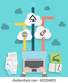 Modern infographic for cloud technology
