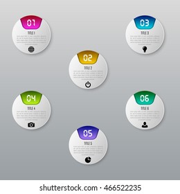 Modern infographic concept with 6 options, parts, steps or processes. Abstract illustration Infographic. Vector Infographic can be used for diagram, number options, web design, chart