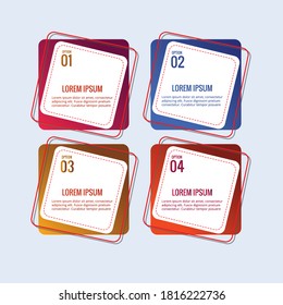 concepto de infografía moderno con diseño de banderas de 4 pasos