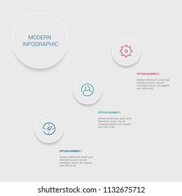 Modern infographic concept for your workflow layout, diagram, number options, icons for 3 options, web design. illustration ,EPS10