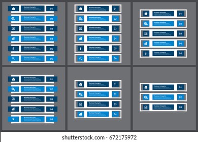 Modern Infographic Connection Templates Set
