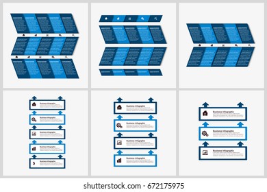 Modern Infographic Connection Templates Set