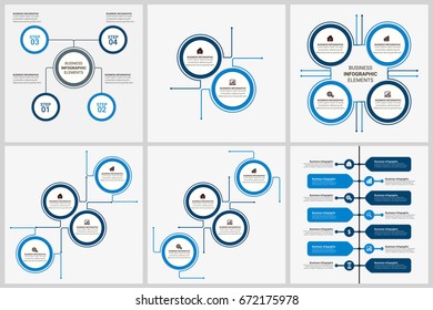 Modern Infographic Connection Templates Set