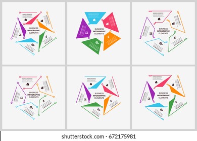 Modern Infographic Connection Templates Set