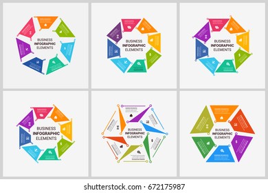 Modern Infographic Connection Templates Set