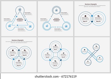 Modern Infographic Connection Templates Set