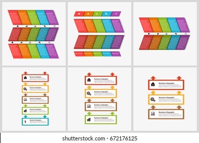 Modern Infographic Connection Templates Set