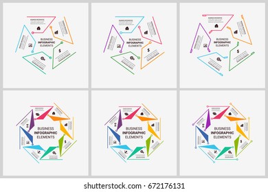 Modern Infographic Connection Templates Set