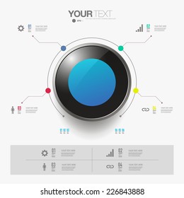 Modern infographic design with 3D object can be used for workflow layout, chart, number options, presentation, web design. Eps 10 stock vector illustration 