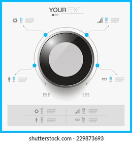 Modern infographic design with 3D object can be used for workflow layout, chart, number options, presentation, web design. Eps 10 stock vector illustration  