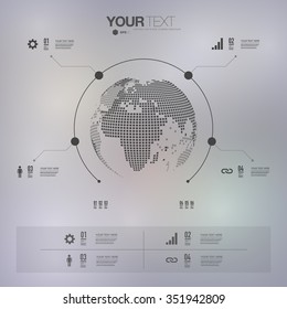 Modern infographic design with 3D world map can be used for workflow layout, chart, number options, presentation, web design. Eps 10 stock vector illustration 