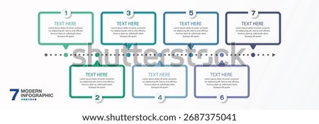 Modern infographic design 7 options or steps. Infographics business concept for info graphics, flow charts.