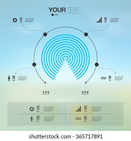 Modern infographic design with blue sky background can be used for workflow layout, chart, number options, presentation, web design. Eps 10 stock vector illustration 
