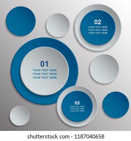 Modern infographic design, bright colored circles on a gray background. Vector illustration