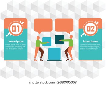 Design infográfico moderno com elementos geométricos brilhantes e dinâmicos. Cada slide apresenta informações em um estilo minimalista, utilizando cores vibrantes laranja, azul e verde para chamar a atenção. 6.