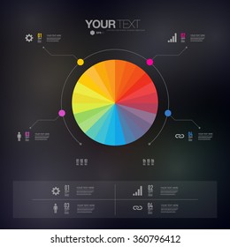 Modern Infographic Design With Color Circle Can Be Used For Workflow Layout, Chart, Number Options, Presentation, Web Design. Eps 10 Stock Vector Illustration 