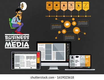 Modern infographic design with diagram and IT technology
